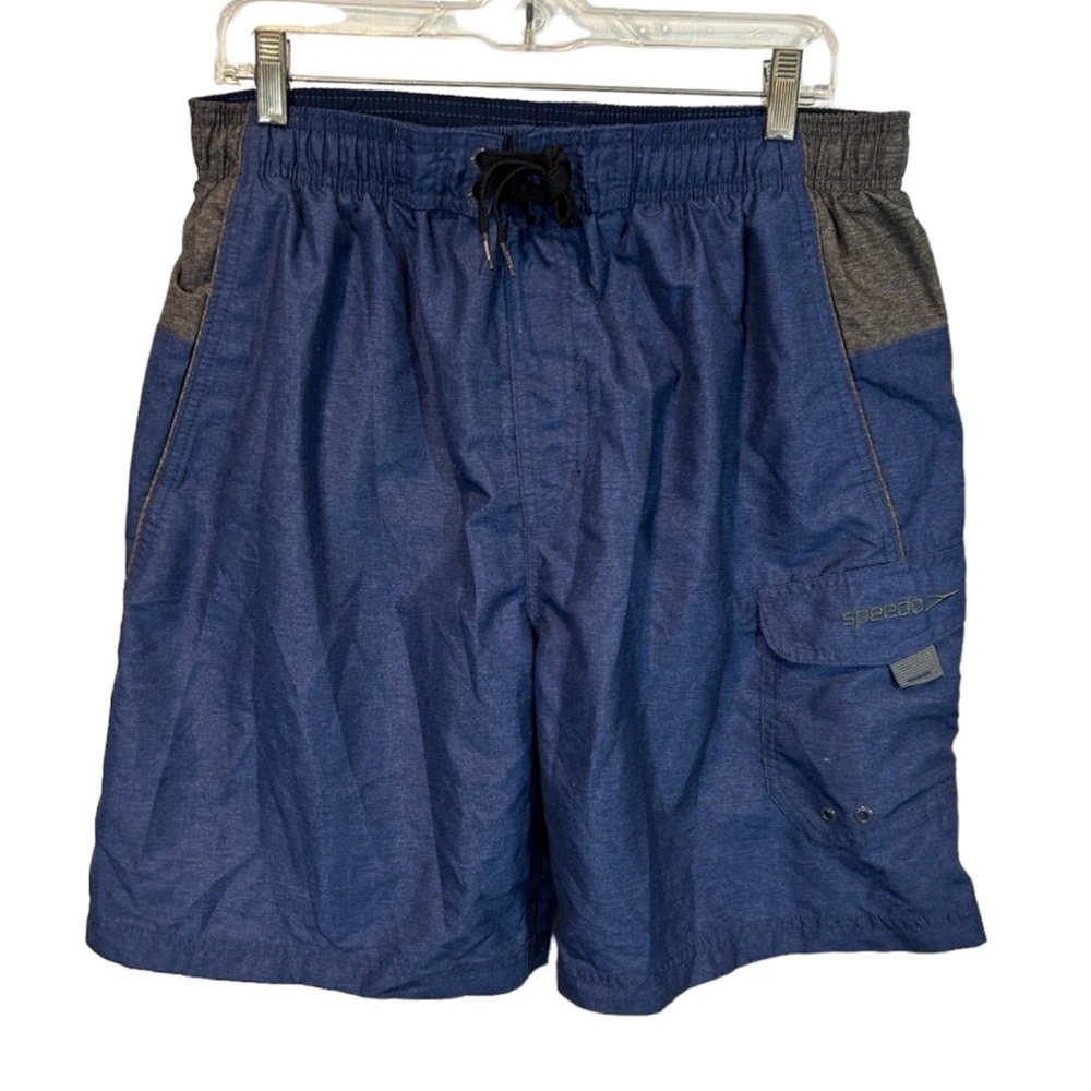 Speedo Men’s Board Shorts Swim Trucks Blue Gray Large